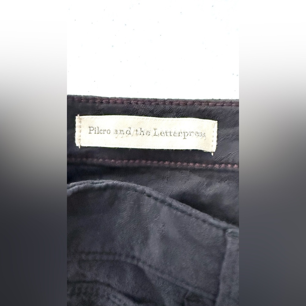 Pilcro & The Letterpress Serif Black Floral Textured Skinny Ankle Length Jeans - Picture 10 of 13